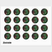 Genesis Green Abstract Art Round Sticker (Vel)