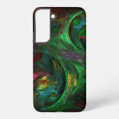 Genesis Green Abstract Art Samsung Galaxy Hoesje (Achterkant)