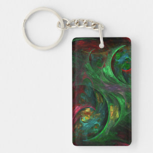 Genesis Green Abstract Art Sleutelhanger