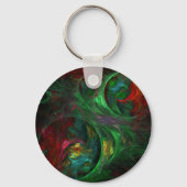 Genesis Green Abstract Art Sleutelhanger (Voorkant)
