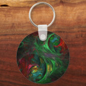 Genesis Green Abstract Art Sleutelhanger (Voorkant)