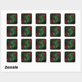 Genesis Green Abstract Art Square Sticker (Vel)