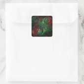 Genesis Green Abstract Art Square Sticker (Tas)