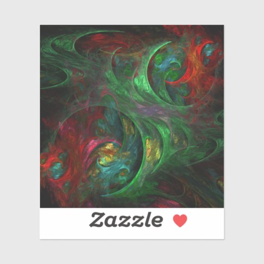 Genesis Green Abstract Art Sticker (Vel)