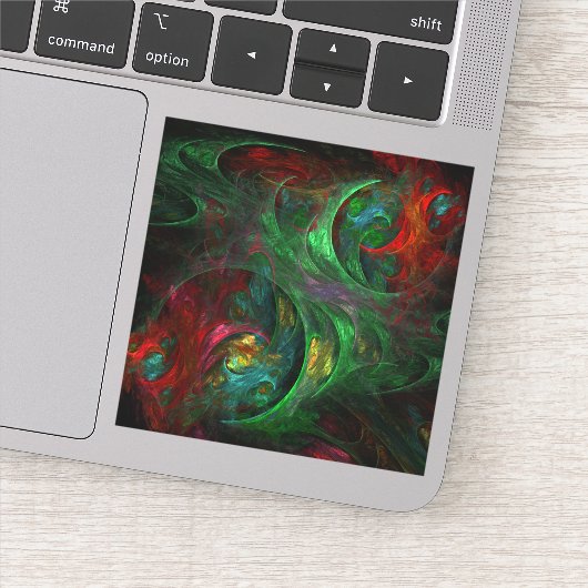 Genesis Green Abstract Art Sticker (Detail)