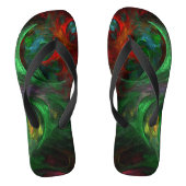 Genesis Green Abstract Art Teenslippers (Voetbed)