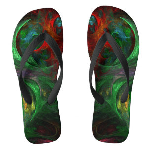 Genesis Green Abstract Art Teenslippers