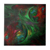 Genesis Green Abstract Art Tile Tegeltje (Voorkant)