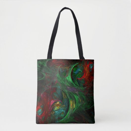 Genesis Green Abstract Art Tote Bag (Voorkant)