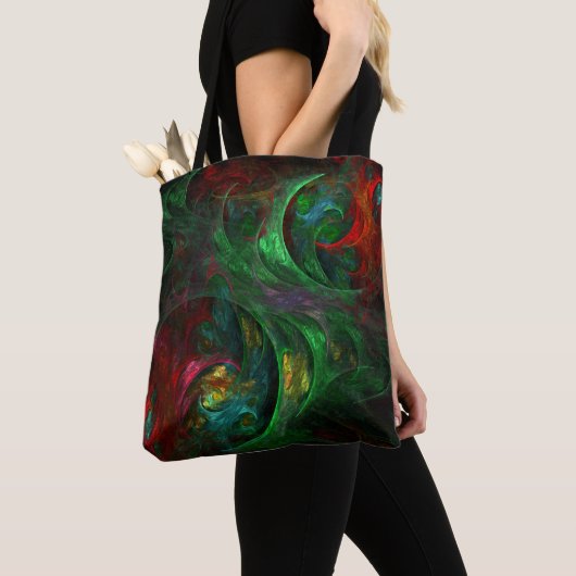 Genesis Green Abstract Art Tote Bag (Dichtbij)