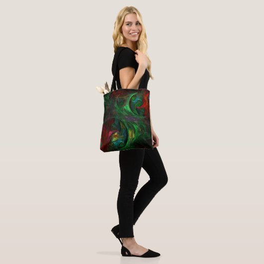 Genesis Green Abstract Art Tote Bag (Op model)