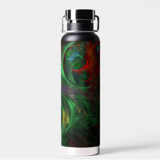 Genesis Green Abstract Art Waterfles (Achterkant)