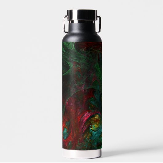 Genesis Green Abstract Art Waterfles (Voorkant)