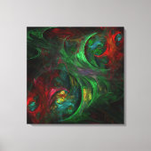 Genesis Green Abstract Art Wrapped Canvas Print (Voorkant)