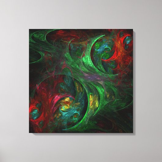 Genesis Green Abstract Art Wrapped Canvas Print (Voorkant)