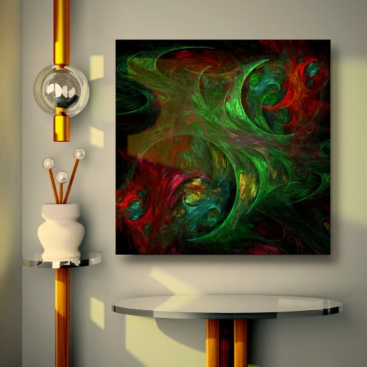 Genesis Green Abstract Art Wrapped Canvas Print