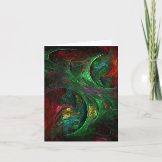 Genesis Green Green Abstract Art Note Card Kaart (Voorkant)