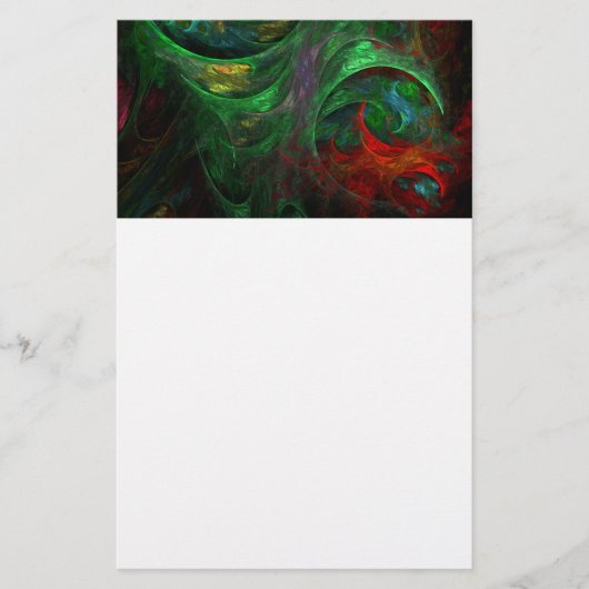 Genesis Green Green Abstract Art Stationery Briefpapier (Voorkant)
