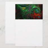 Genesis Green Green Abstract Art Stationery Briefpapier (Voorkant / Achterkant)