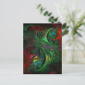 Genesis Groen Abstract Kunst Briefkaart (Staand voorkant)