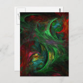 Genesis Groen Abstract Kunst Briefkaart (Voorkant / Achterkant)
