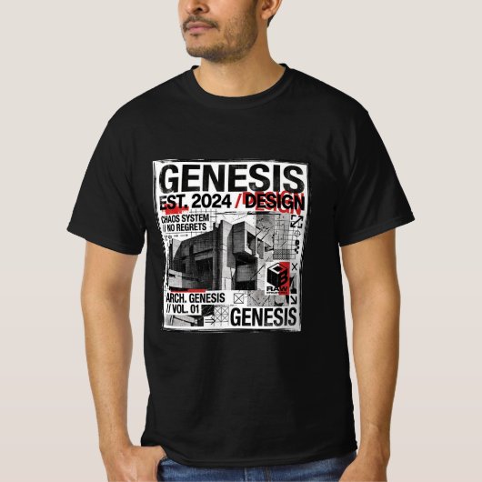 Genesis Industrial Brutalist Architecture T-shirt (Voorkant)