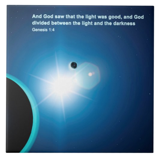 Genesis - licht en donkerheid tegeltje (Voorkant)