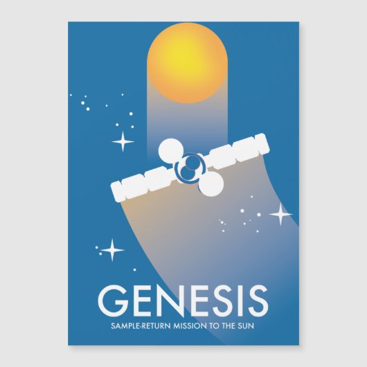 Genesis-monsterterugzendingsmissie ruimte kunst. (Voorkant)