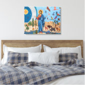 Genesis mosaic Premium - omgepakt canvas (glanzend Afdruk (Insitu (Slaapkamer))