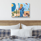 Genesis mozaïek Premium Wrapped Canvas (Glans) Afdruk (Insitu (Slaapkamer))