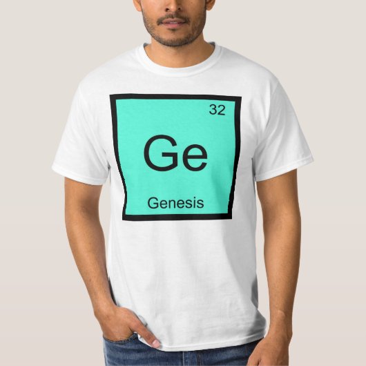 Genesis Naam Chemie Element Periodiek Systeem T-shirt (Voorkant)