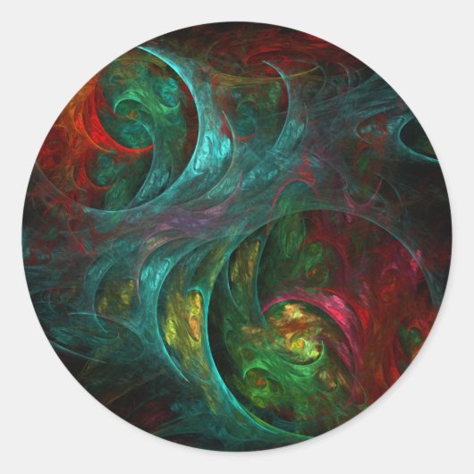 Genesis Nova Abstract Art Round Sticker (Voorkant)