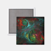 Genesis Nova Abstract Art Square Magnet (Voorkant / Achterkant)