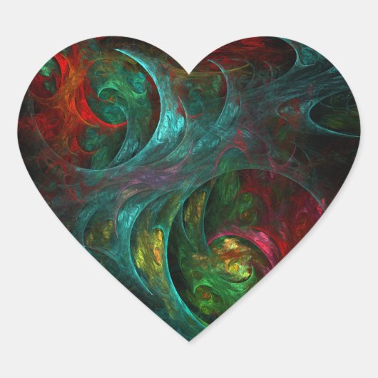 Genesis Nova Abstracte Art Heart Sticker (Voorkant)
