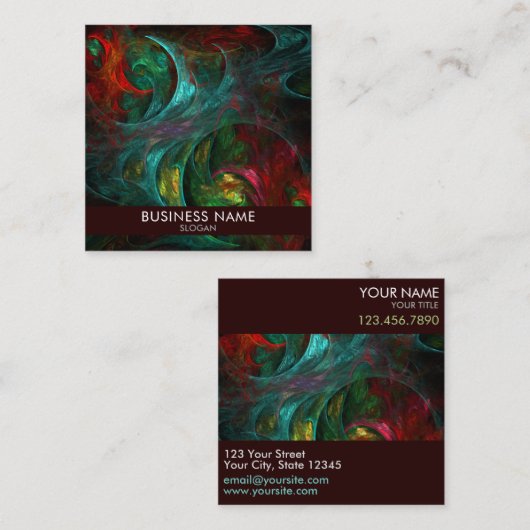 Genesis Nova Abstracte Art Professional Vierkante Visitekaartje (Voorkant / Achterkant)