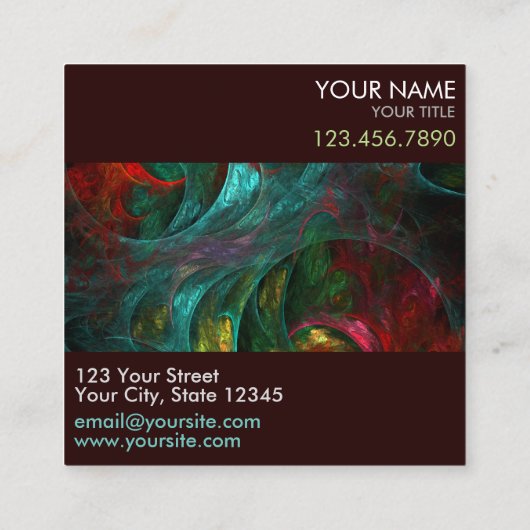 Genesis Nova Abstracte Art Professional Vierkante Visitekaartje (Achterkant)