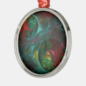 Genesis Nova Abstracte Art Round Metalen Ornament (Links)