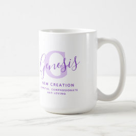 Genesisnaam betekent monogram G paarse tekst Koffiemok