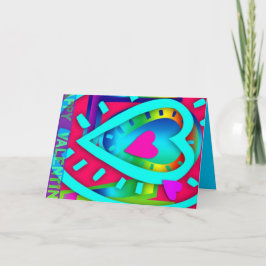 Geneste Hart Pop Kleuren Valentijn Groet Feestdagen Kaart