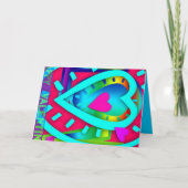 Geneste Hart Pop Kleuren Valentijn Groet Feestdagen Kaart (Voorkant)