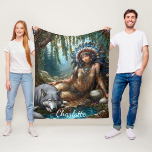 Genesteld door een zachte rivier een inheemse Indi Fleece Deken