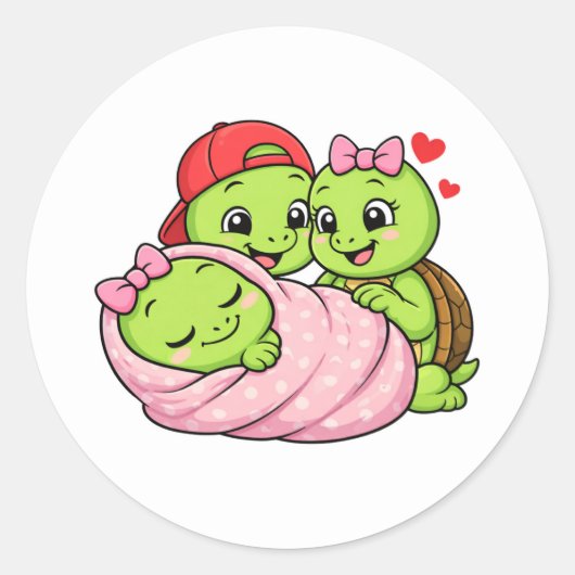 Genesteld in een deken ronde sticker (Voorkant)