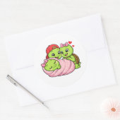 Genesteld in een deken ronde sticker (Envelop)