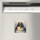 Genesteld in Liefde Kitty Cat Knuffels Geïllustree Magneet (Insitu (Vaatwasser))