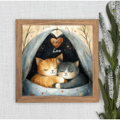 Genesteld in Liefde Kitty Cat Knuffels Poster Wall
