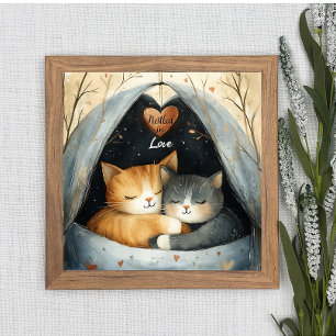 Genesteld in Liefde Kitty Cat Knuffels Poster Wall
