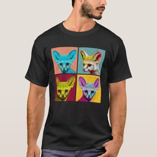 Genet Pop Illustration Colorful Animal Women Men T-shirt (Voorkant)