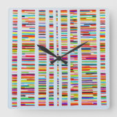 Genetic Equality Wall Clock Vierkante Klok (Voorkant)