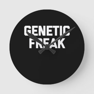 Genetic Freak T-Shirt Funny Gezegde Ronde Klok