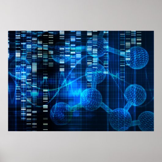 Genetic Science Research as a Medical Abstract Art Poster (Voorkant)